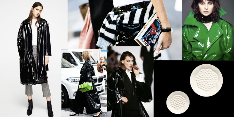 Vinyl black trench Mango - Fashion Week street styles - Chanel trench - Dior green vinyl trench - Buttons Bee BUTTONS PARADISE