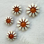Stylized Flower Design Button Orange Curcuma 15–17–22mm