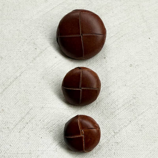 Light Brown Braided Leather Button 15–18–21–28mm