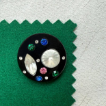 Beau Bouton Noir et Strass multicolore 34-45mm