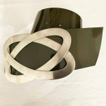 Ceinture Femme Boucle XXL Argent 70s Cuir Verni Kaki