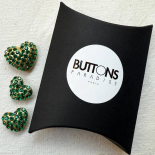 Emerald Green Rhinestone Heart Button 20–25mm