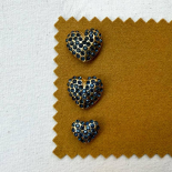 Sapphire Blue Heart Rhinestone Jewel Button 20–25mm