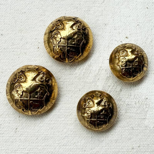 Vintage Gold Crest Metal Blazer Button 17–21mm