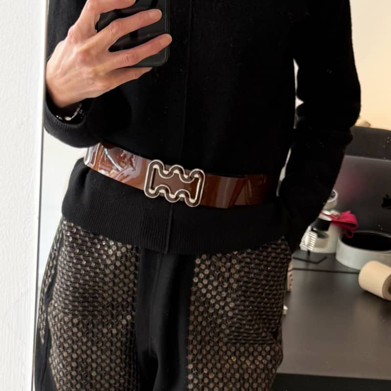 Vintage 70s Brown & Silver Buckle Women display picture 3