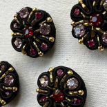 Beau Bouton Passementerie Strass et Perles 29mm
