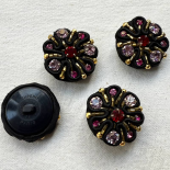 Beau Bouton Passementerie Strass et Perles 29mm