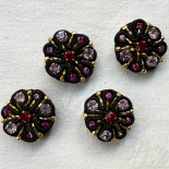Elegant Passementerie Rhinestones Pearls Button 29mm