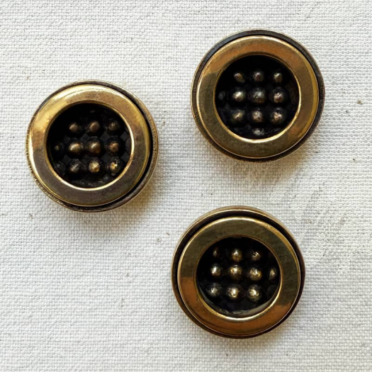 Gold Metal Couture Relief Design Button 24mm