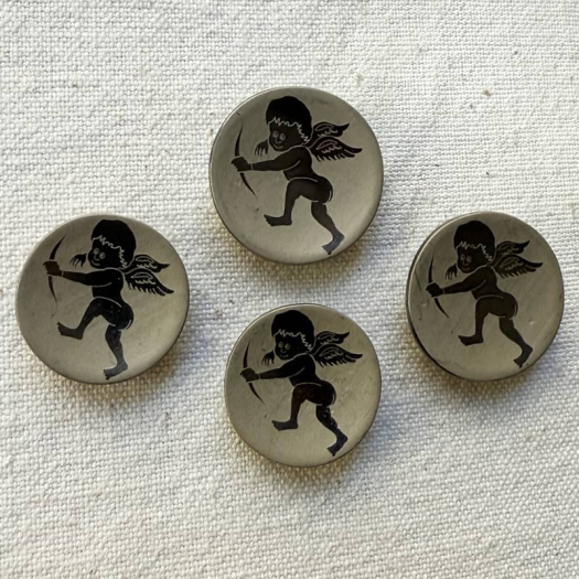 Silver Metal Cherub Design Button 19-22mm