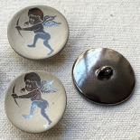 Silver Metal Cherub Design Button 19-22mm