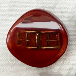 Red Jewel Button with Mini Buckle Inclusion 70s 24–27mm