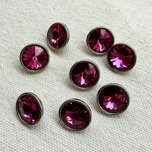 Beautiful Small Pink Rhinestone Jewel Button 10mm
