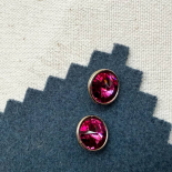 Beautiful Small Pink Rhinestone Jewel Button 10mm