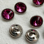 Beautiful Small Pink Rhinestone Jewel Button 10mm
