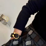 Bracelet Manchette Doré Fer à Cheval Porte-Bonheur