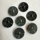 Beau Bouton Bijou Fleur Noir Stylisée 34mm