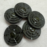 Beau Bouton Bijou Fleur Noir Stylisée 34mm