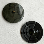 Beau Bouton Bijou Fleur Noir Stylisée 34mm