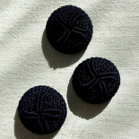 Beau Bouton Design Passementerie Bleu Nuit 28mm