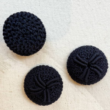Beau Bouton Design Passementerie Bleu Nuit 28mm