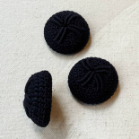 Beau Bouton Design Passementerie Bleu Nuit 28mm