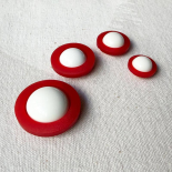 Bouton Design Rouge et Blanc Tourbillon 14-18-22-27mm
