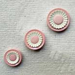 Charmant Bouton Fleur Rose et blanc 18-20-22mm