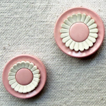 Charmant Bouton Fleur Rose et blanc 18-20-22mm