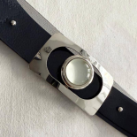 Women’s Belt Original 1970s Silver Buckle & Black Leather