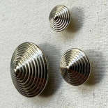 Bouton Design Conique Argent Strié 14-18-32mm