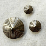 Bouton Design Conique Argent Strié 14-18-32mm