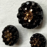 Bouton Bijou Eclipse Noire et Or 11-13-18-23mm