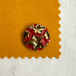Gold & Red Virginia Creeper Design Button 26-30mm