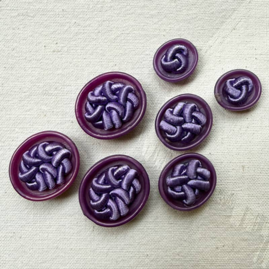 Bouton Bijou Passementerie Mauve Parme 18-22-27mm