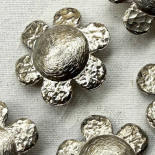 Large Silver Couture Flower Button 32mm