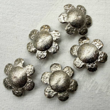 Large Silver Couture Flower Button 32mm