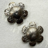 Large Silver Couture Flower Button 32mm