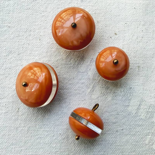 Bouton Bijou Boule Rose Orange Saumon 16-20mm