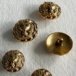 Beau Bouton Design Métal Doré Tête de Lion 15-20mm