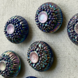 Aurora Borealis Iridescent Glass Jewel Button 22mm