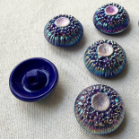 Aurora Borealis Iridescent Glass Jewel Button 22mm