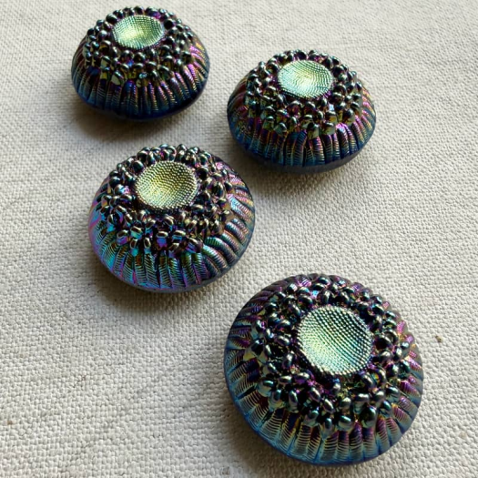 Boreal Lagoon Iridescent Glass Jewel Button 22mm