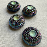 Boreal Lagoon Iridescent Glass Jewel Button 22mm