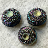 Boreal Lagoon Iridescent Glass Jewel Button 22mm
