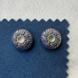 Boreal Lagoon Iridescent Glass Jewel Button 22mm