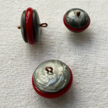 Red & Grey Satellite Cabochon Jewel Button 18-23mm