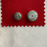 Red & Grey Satellite Cabochon Jewel Button 18-23mm