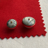 Red & Grey Satellite Cabochon Jewel Button 18-23mm