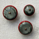 Red & Grey Satellite Cabochon Jewel Button 18-23mm